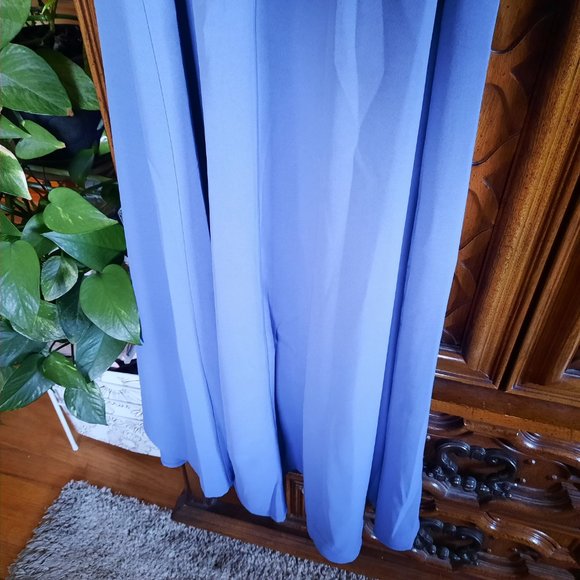 Cornflower Blue Split Hem Maternity Nursing Maxi Dress - NWT, Size S - Picture 10 of 16